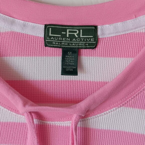 LAUREN RALPH LAUREN Womens Top Pink and White Size Medium - Picture 3 of 8